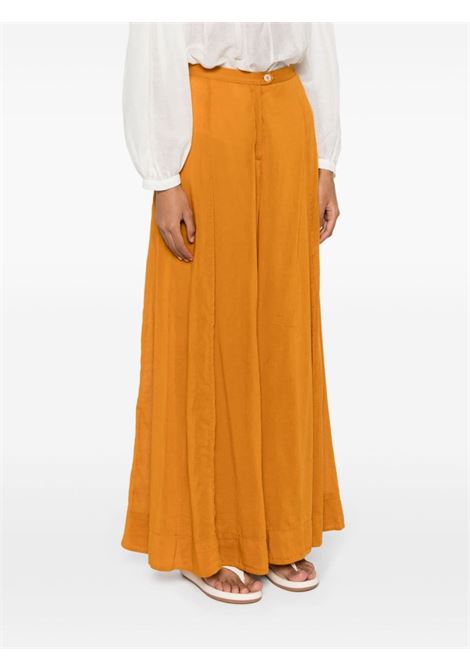 Caramel orange pleat-detailing palazzo trousers - women FORTE FORTE | 124061506